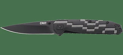 CRKT Hyperspeed Spring Assisted Knife Liner Lock Black GFN [3.625" Plain Black] Drop Point 7020