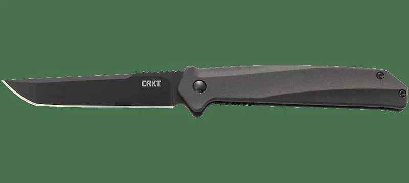 CRKT Helica Manual Knife Liner Lock Aluminum Black [3.52" Plain Black] Tanto K500GKP