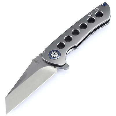 Kizer Critical Manual Knife Frame Lock Gray Titanium [3.59" Stonewash S35VN] Wharncliffe Ki4508