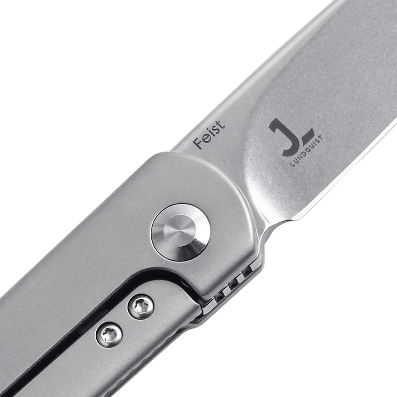 Kizer Feist Manual Knife Frame Lock Gray Titanium [2.875" Stonewash S35VN] Drop Point Ki3499
