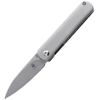 Kizer Feist Manual Knife Frame Lock Gray Titanium [2.875" Stonewash S35VN] Drop Point Ki3499
