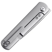 Kizer Feist Manual Knife Frame Lock Gray Titanium [2.875" Stonewash S35VN] Drop Point Ki3499