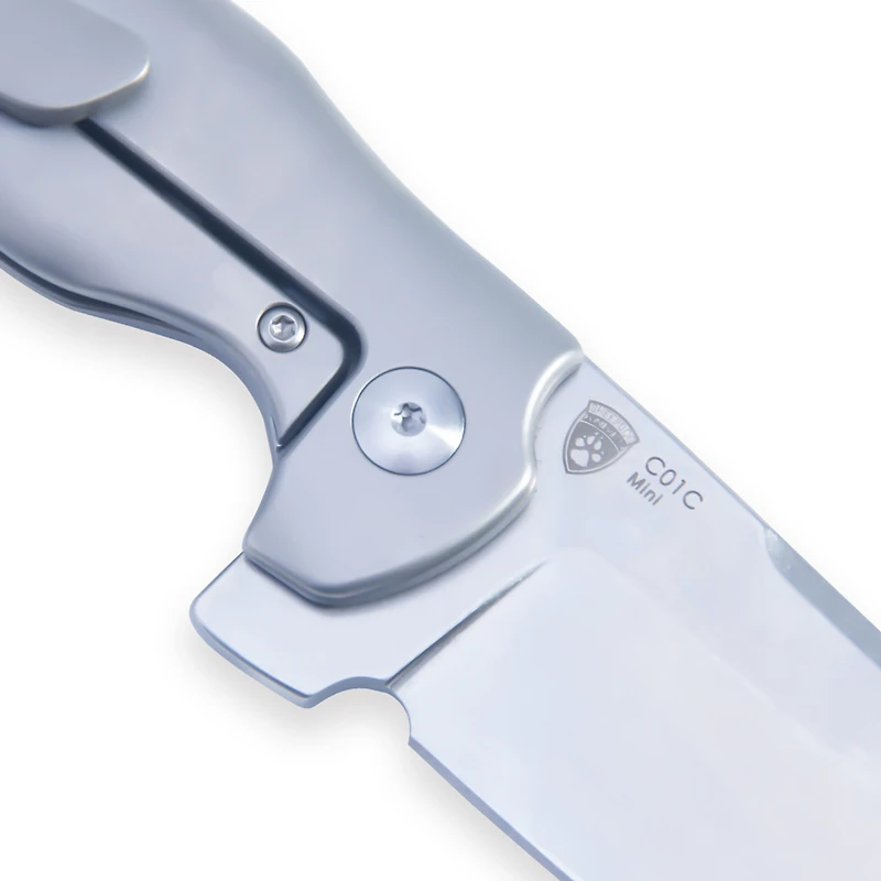 Kizer Mini C01C Manual Knife Frame Lock Gray Titanium [2.625" Satin S35VN] Sheepsfoot Ki3488A1