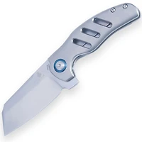 Kizer Mini C01C Manual Knife Frame Lock Gray Titanium [2.625" Satin S35VN] Sheepsfoot Ki3488A1