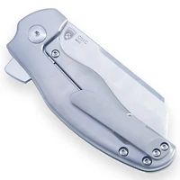Kizer Mini C01C Manual Knife Frame Lock Gray Titanium [2.625" Satin S35VN] Sheepsfoot Ki3488A1