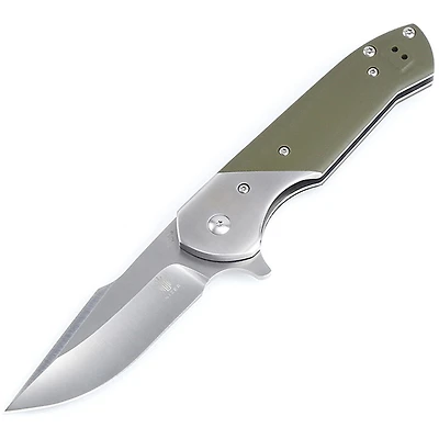 Kizer Vanguard Series Kane Manual Knife Liner Lock Green G-10 [3.50" Stonewash VG-10] Clip Point V4467A2