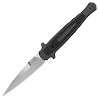 Kershaw Launch 8 Automatic Knife Gray Aluminum/Carbon Fiber [3.50" Plain Stonewash] Spear Point 7150