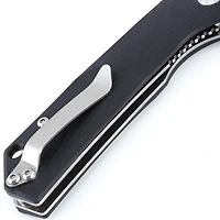 Kizer Vanguard Series Vigor Manual Knife Liner Lock Black G-10 [3.00" Satin N690] Drop Point V3403N1