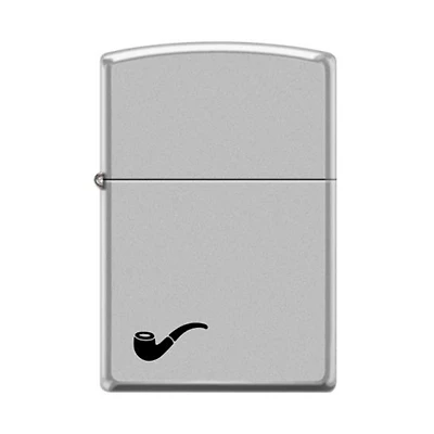 Chrome Pipe Lighter w/ Pipe Logo Zippo