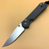 CRK Small Sebenza 21 Manual Knife (CGG Doppler) [2.94" Plain Stonewash] Drop Point