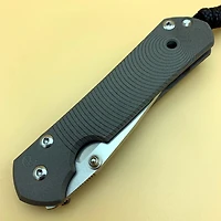 CRK Small Sebenza 21 Manual Knife (CGG Doppler) [2.94" Plain Stonewash] Drop Point