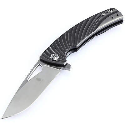 Kizer Kyre Manual Knife Frame Lock Gray Titanium [3.375" Satin S35VN] Drop Point Ki4484A1