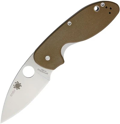 Spyderco Efficient Folding Knife Liner Lock Brown G-10 [3.00" Satin 8Cr13MoV] C216GPBN