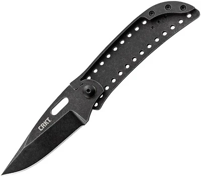 CRKT Desta Manual Knife Lockback Black Stainless Steel [2.50" Black Stonewash 8Cr13MoV] Drop Point 2784