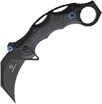 Defcon JK Karambit Manual Knife Frame Lock Black Carbon Fiber [2.50" Black Plain S35V] TF5221-1