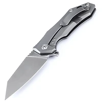 Kizer Uprising Manual Knife Frame Lock Gray Titanium [3.625" Satin S35VN] Wharncliffe Ki4491A2