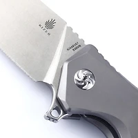 Kizer Uprising Manual Knife Frame Lock Gray Titanium [3.625" Satin S35VN] Wharncliffe Ki4491A2