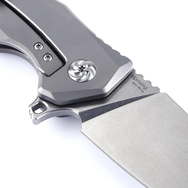 Kizer Uprising Manual Knife Frame Lock Gray Titanium [3.625" Satin S35VN] Wharncliffe Ki4491A2
