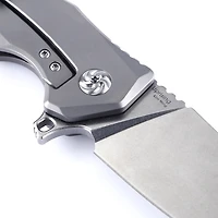 Kizer Uprising Manual Knife Frame Lock Gray Titanium [3.625" Satin S35VN] Wharncliffe Ki4491A2