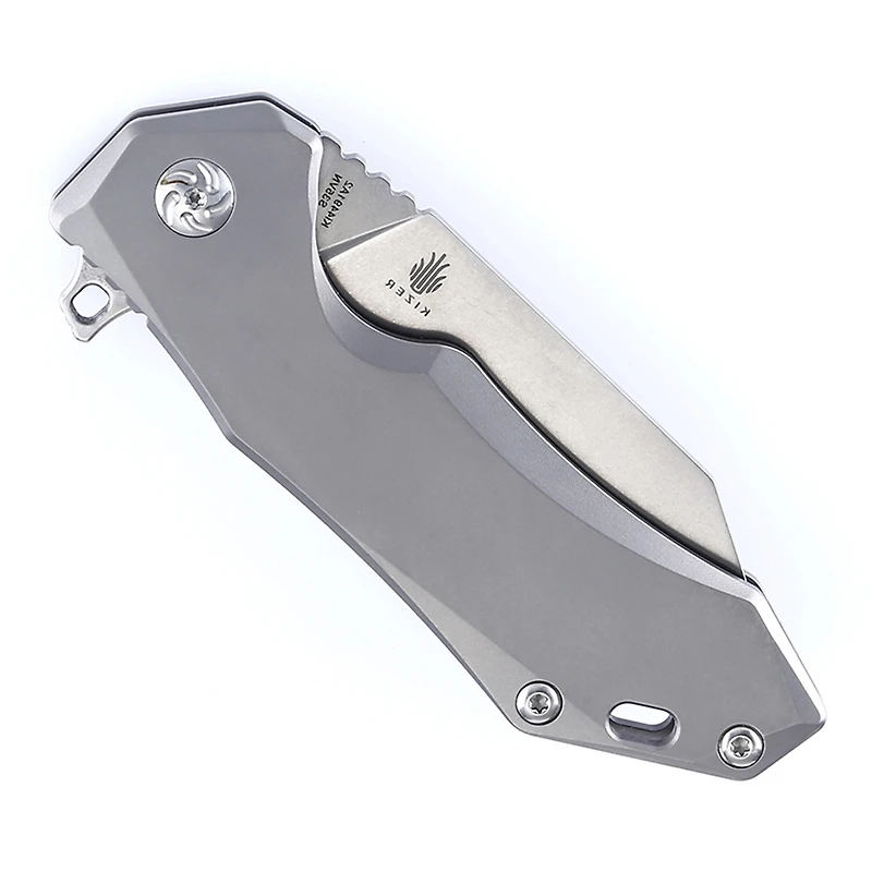 Kizer Uprising Manual Knife Frame Lock Gray Titanium [3.625" Satin S35VN] Wharncliffe Ki4491A2