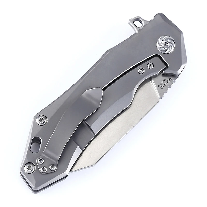 Kizer Uprising Manual Knife Frame Lock Gray Titanium [3.625" Satin S35VN] Wharncliffe Ki4491A2