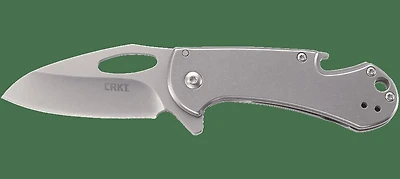 CRKT Bev-Edge Manual Knife Frame Lock Stainless Steel Gray [2.50" Stonewash Plain] Sheepsfoot 4630