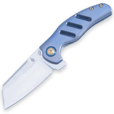 Kizer Mini C01C Manual Knife Frame Lock Blue Titanium [2.625" Satin S35VN] Sheepsfoot Ki3488A2