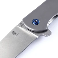 Kizer Gemini Manual Knife Frame Lock Gray Titanium [3.125" Stonewash S35VN] Drop Point Ki3471