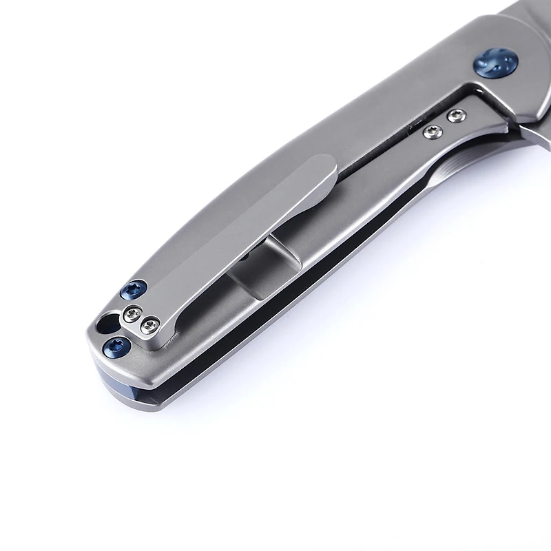 Kizer Gemini Manual Knife Frame Lock Gray Titanium [3.125" Stonewash S35VN] Drop Point Ki3471