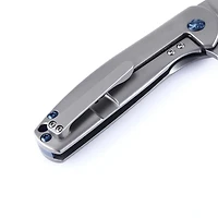 Kizer Gemini Manual Knife Frame Lock Gray Titanium [3.125" Stonewash S35VN] Drop Point Ki3471