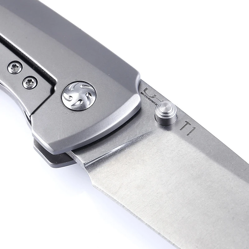 Kizer T1 Manual knife Frame Lock Gray Titanium [3.25" Stonewash S35VN] Drop Point Ki3490