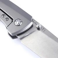 Kizer T1 Manual knife Frame Lock Gray Titanium [3.25" Stonewash S35VN] Drop Point Ki3490