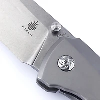 Kizer T1 Manual knife Frame Lock Gray Titanium [3.25" Stonewash S35VN] Drop Point Ki3490