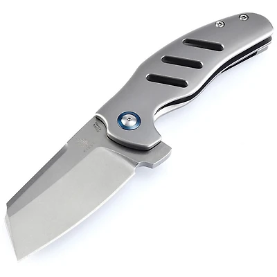 Kizer C01C Manual Knife Frame Lock Gray Titanium [3.25" Satin S35VN] Sheepsfoot Ki4488