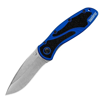 Kershaw Blur Spring Assisted Knife Blue Aluminum [3.375" Stonewash 14C28N] 1670NBSW