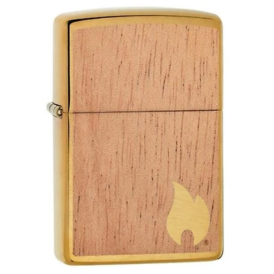 Woodchuck USA Brass Flame Mahogany Zippo