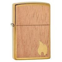 Woodchuck USA Brass Flame Mahogany Zippo