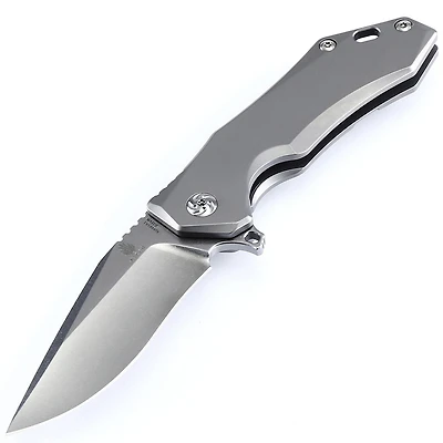 Kizer Uprising Manual Knife Frame Lock Gray Titanium [3.625" Satin S35VN] Clip Point Ki4491A1