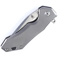 Kizer Uprising Manual Knife Frame Lock Gray Titanium [3.625" Satin S35VN] Clip Point Ki4491A1