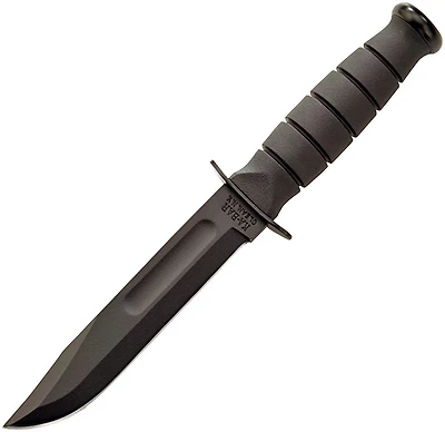 Ka-Bar Fighting Knife Fixed Blade Knife Black Kraton [5.25" Plain Black] Clip Point KA1258