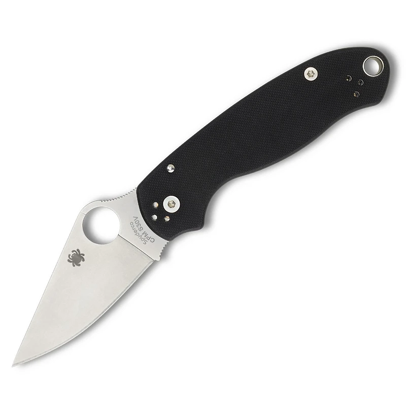 Spyderco Paramilitary 3 Folding Knife Compression Lock Black G-10 [3.00" Satin S30V] Clip Point C223GP