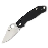 Spyderco Paramilitary 3 Folding Knife Compression Lock Black G-10 [3.00" Satin S30V] Clip Point C223GP