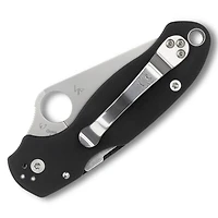 Spyderco Paramilitary 3 Folding Knife Compression Lock Black G-10 [3.00" Satin S30V] Clip Point C223GP
