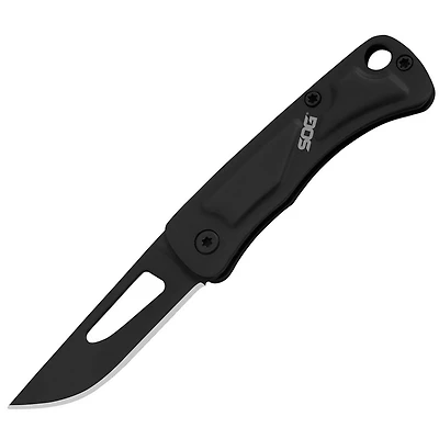 SOG Centi I Manual Knife Black Stainless Steel [1.40" Black Plain] CE1002