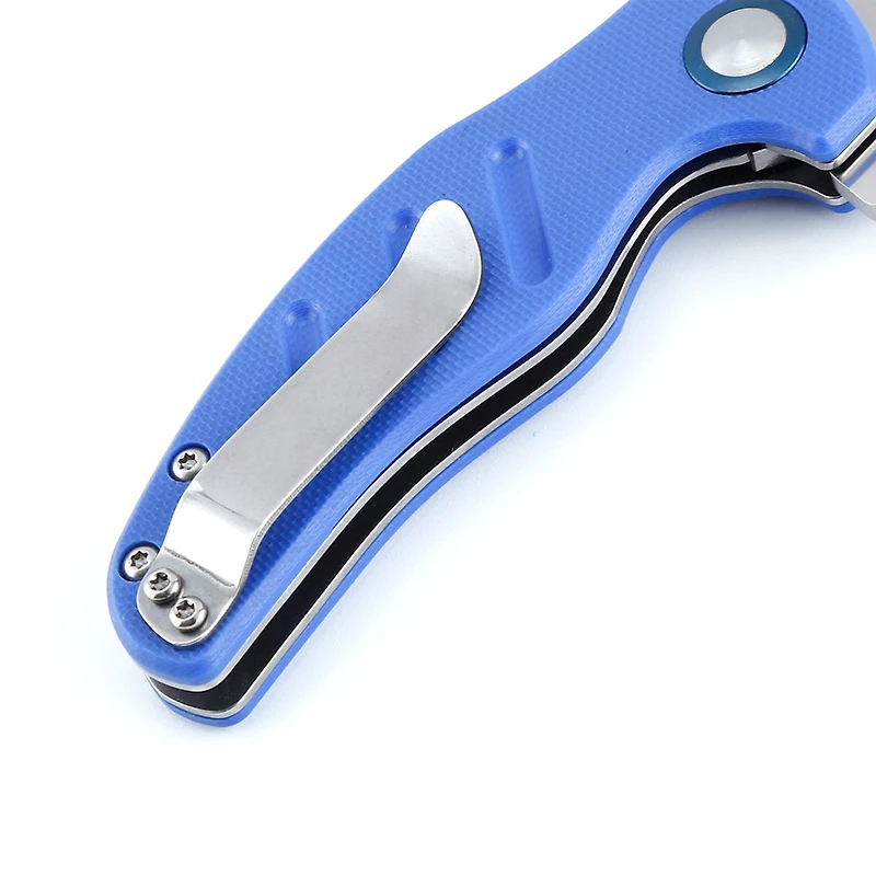 Kizer Vanguard Series Mini C01C Manual Knife Liner Lock Blue G-10 [2.63" Satin 154CM] Sheepsfoot V3488C3