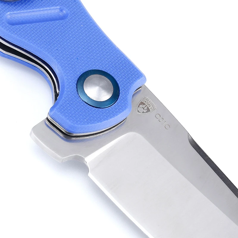 Kizer Vanguard Series Mini C01C Manual Knife Liner Lock Blue G-10 [2.63" Satin 154CM] Sheepsfoot V3488C3