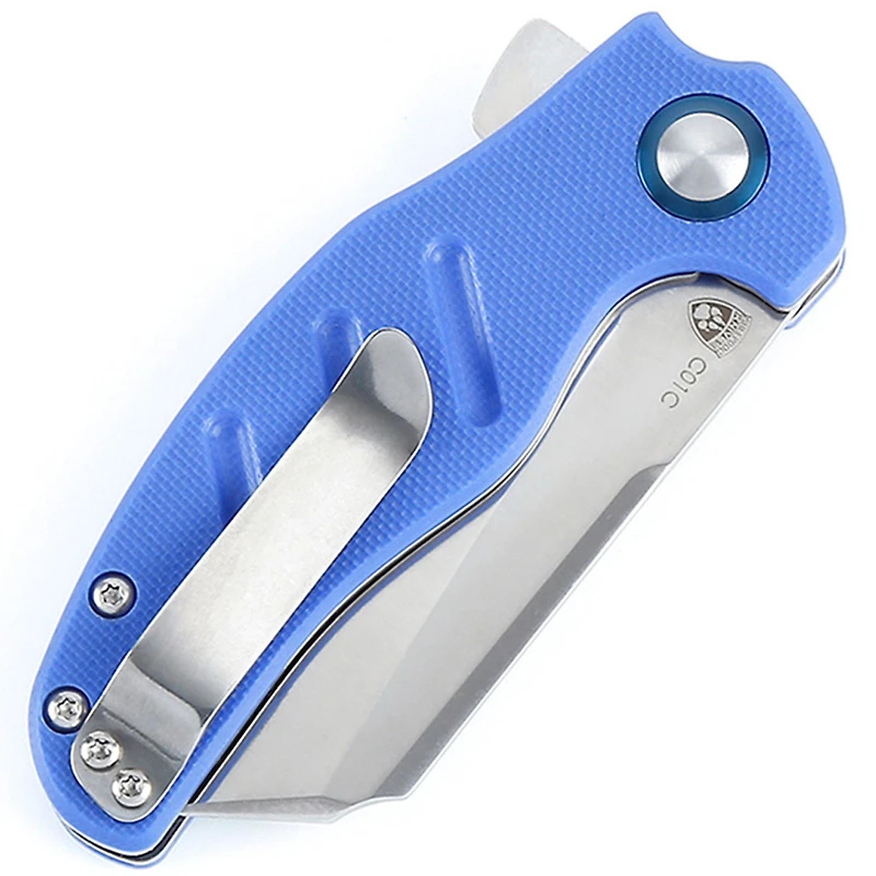 Kizer Vanguard Series Mini C01C Manual Knife Liner Lock Blue G-10 [2.63" Satin 154CM] Sheepsfoot V3488C3