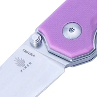 Kizer Vanguard Series Mini Domin Manual Liner Lock Knife Purple G-10 [2.875" Stonewash Bohler N690] Drop Point V3516N3