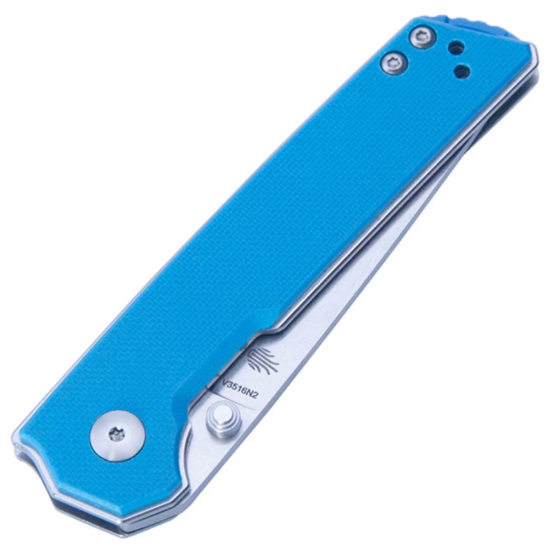 Kizer Vanguard Series Mini Domin Manual Knife Liner Lock Blue G-10 [2.875" Stonewash Bohler N690] Drop Point V3516N2