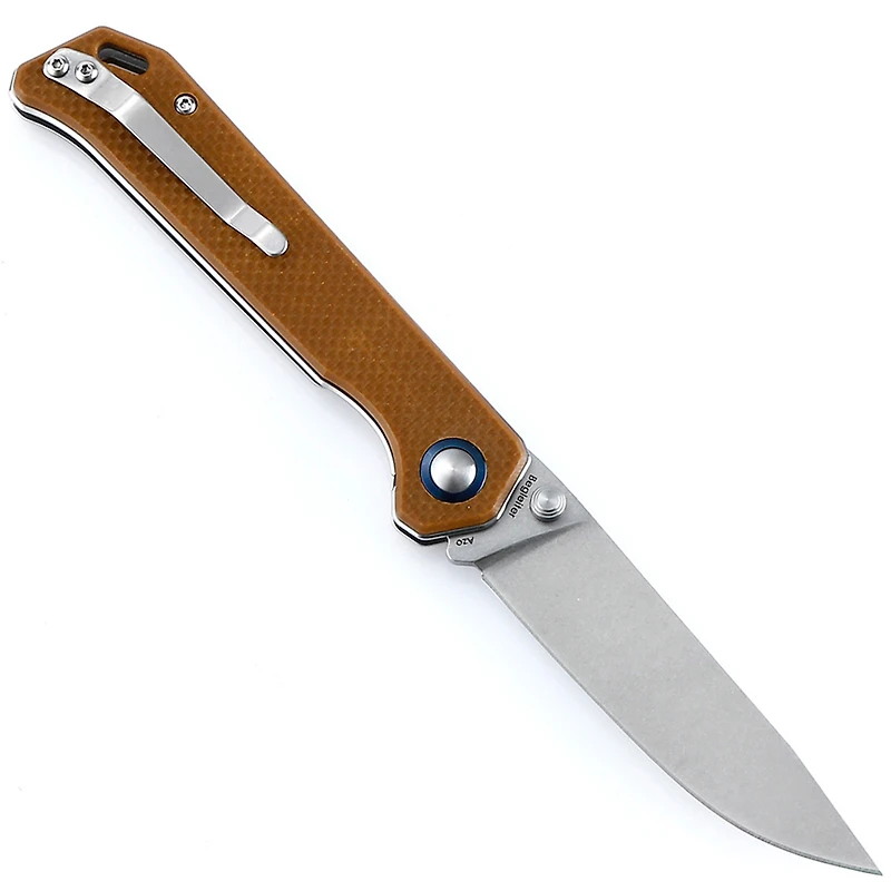 Kizer Vanguard Series Begleiter Manual Knife Liner Lock Brown G-10 [3.50" Gray VG-10] Drop Point V4458A4